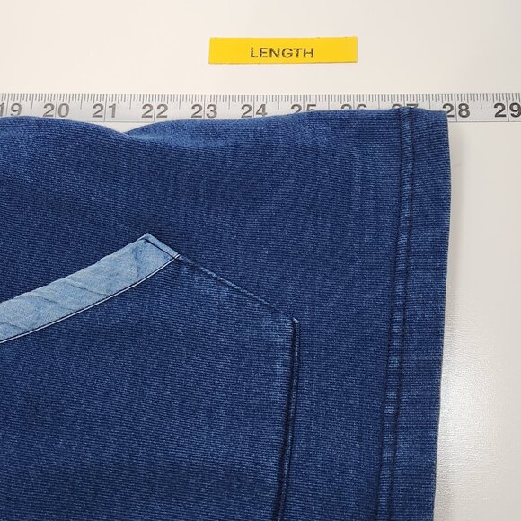 Lucky Brand Indigo Hoodley Mens Large L Blue Hoodie Pullover Chambray Shirt GG12 - Picture 7 of 7